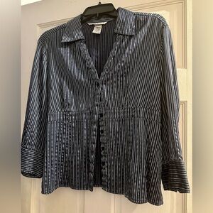 Fred David Striped Button Blouse | Elegant, Modern &‎ Timeless Chic ✨